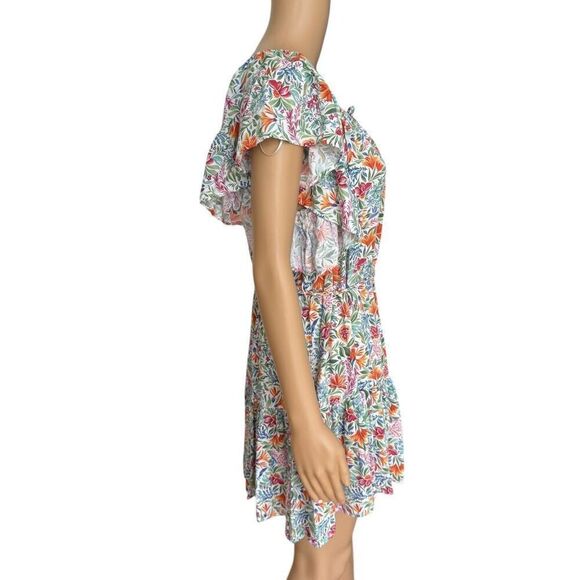 Rachel Zoe Bird of Paradise Off-the-Shoulder Belted Mini Dress Size M - Picture 2 of 9